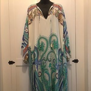 Zara Midi Dress Multi Colored Summer Kaftan L